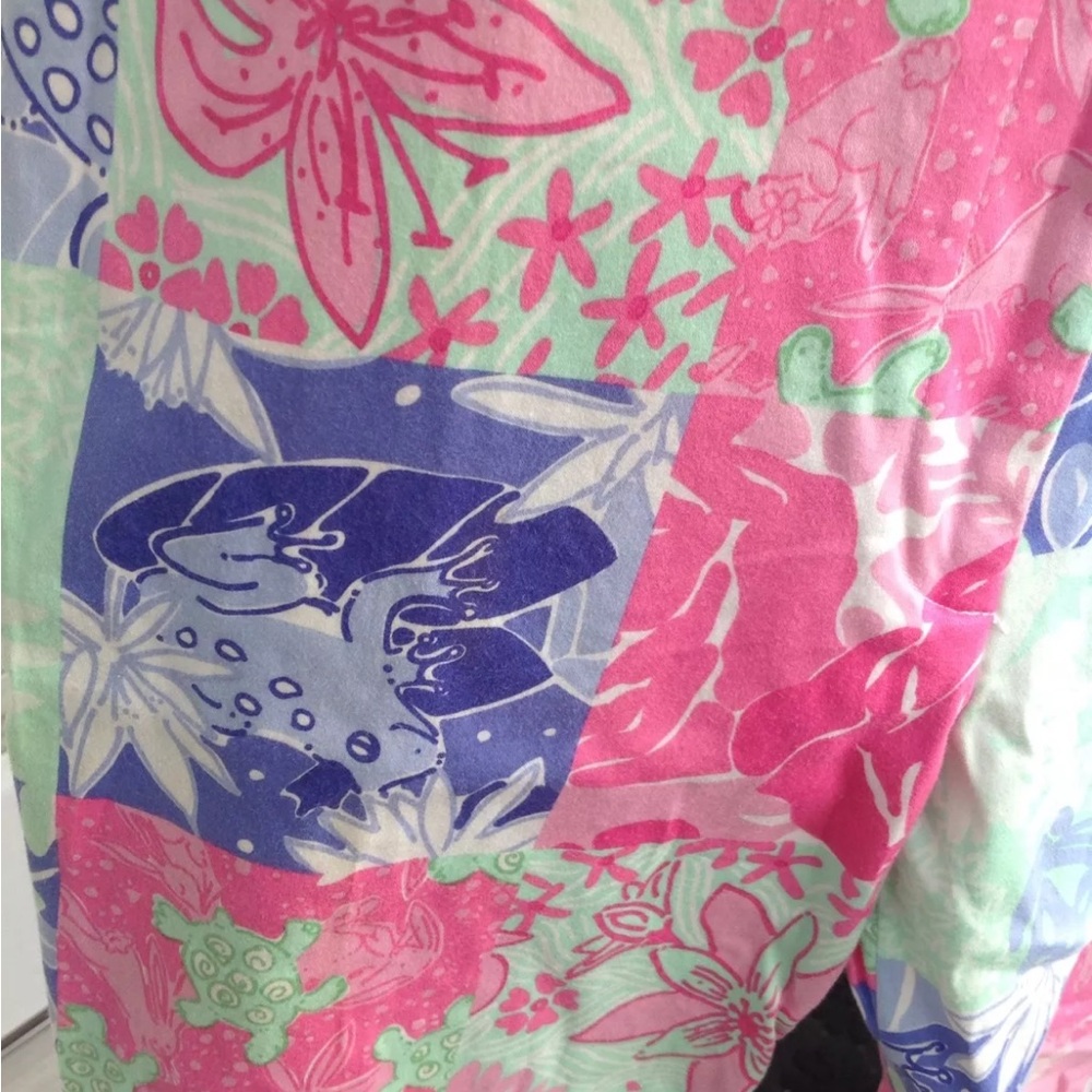Lilly Pulitzer Blue Patchwork Patch Floral Pants … - image 3